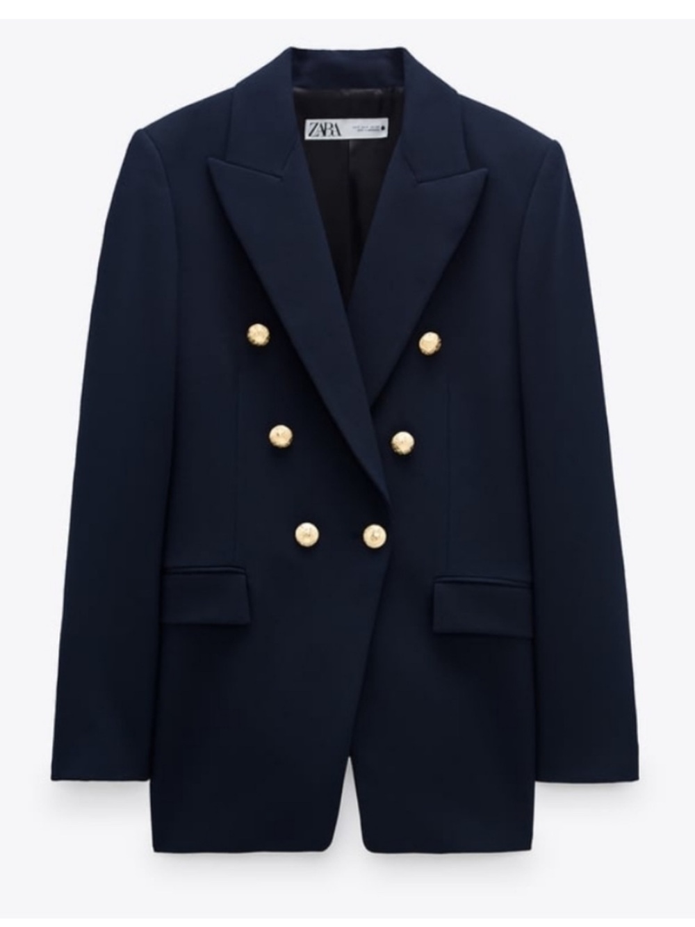 Zara Double Breasted Navy Blue Blazer Size Small